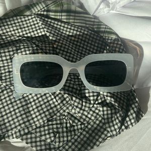 Clear rectangular sunglasses